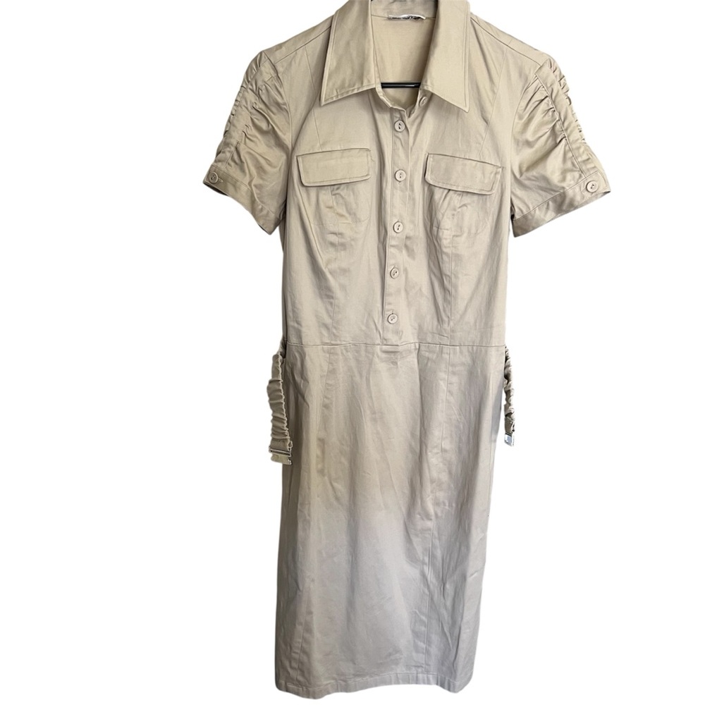 Calvin Klein Beige Midi Shirt Dress